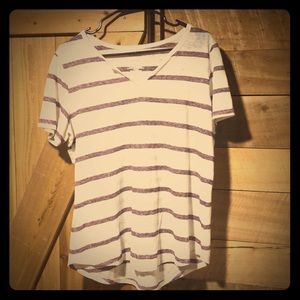 White and purple T-shirt